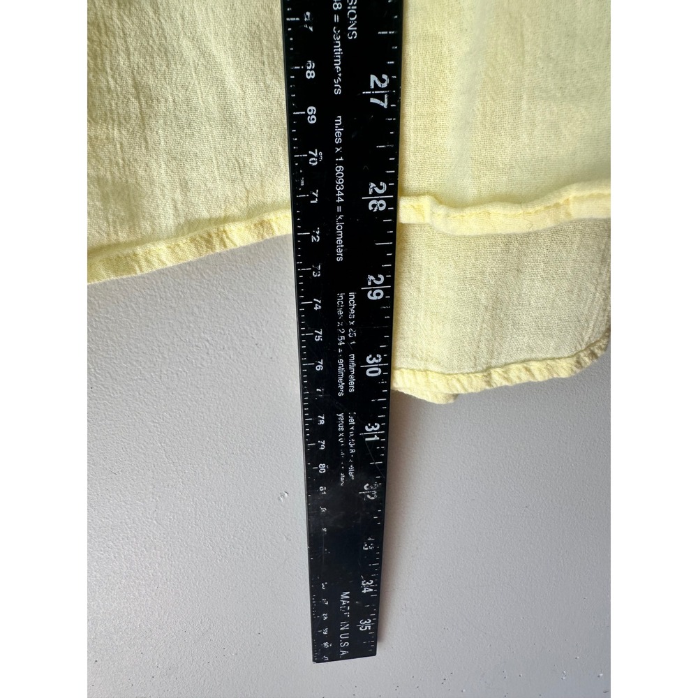 Talbots Woman Yellow Cotton Gauze Button Down Roll Tab Sleeve Shirt 2X Resort - Picture 6 of 7